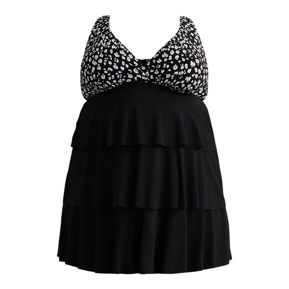 Simply Slim Women's and Women's Plus Get Ruffled Swim Dress, Sizes S-2X - Picture 1 of 4